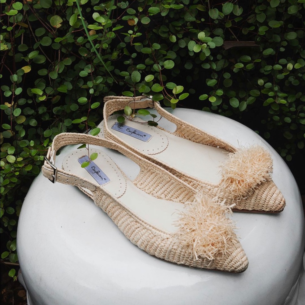 Baglleria Paris Raffia Sandals size 37 NIB